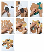 Instructions for making geometric cork coasters