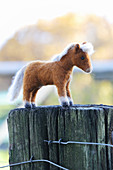Hand-made, felted, woollen pony