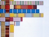 Strips of various interwoven fabrics