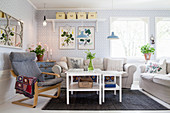 Cantilever armchair in Scandinavian-style living room