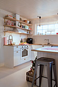 Festively decorated kitchen in Scandinavian style