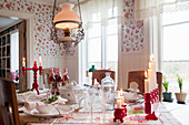 Festive table in country home