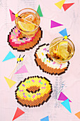 Doughnut coasters hand-made from fusion beads