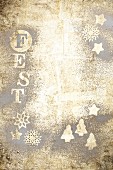 Party - Gold surface decorated with letters and stars (festive)
