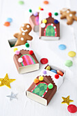 DIY 'Gingerbread houses' made from matchboxes