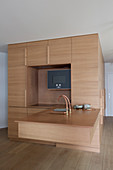 Cubic designer kitchen with floating counter