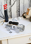Toy racing car made from upcycled materials