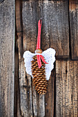 Handmade pine-cone angel