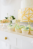 Festive cupcakes on wedding buffet