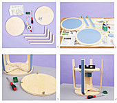 Instructions for making side table from assembly kit for stool