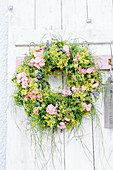 Wreath Of Roses, Lady's Mantle, Lavender And Grasses