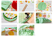 Instructions for making oilcloth and cotton bowl covers