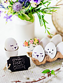 Easter eggs in egg box