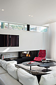 Designer furniture in elegant living room