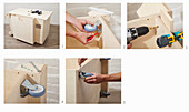 Instructions for building a workshop trolley (attaching castors)