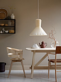 Scandinavian-style dining room in neutral shades