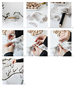 Instructions for making angels from wooden bead and feathers