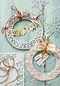 DIY Christmas wreaths made out of paper doilies
