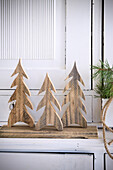 DIY spruce trees made from wooden board