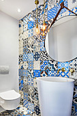 Moroccan tiles in guest toilet