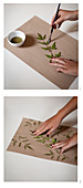 Hand-printed wrapping paper