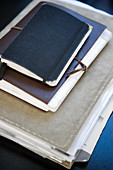 Leather folder and notebooks