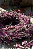 Wreath of budding heather and coral berry