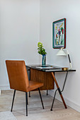 Leather chair at masculine retro desk