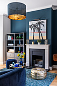 Classic living room with dark shades of color