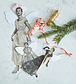 Angels made from vintage paper cut-outs