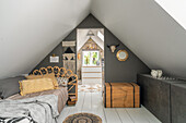 Teenage bedroom with a walk in closet and dressing room in the attic