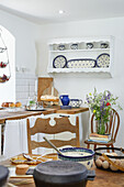 Country kitchen with plate display