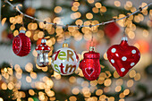 Garland of different Christmas baubles