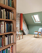 Library and study in the converted and extended loft