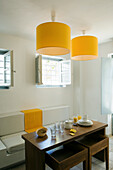 Breakfast room with yellow accents