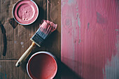 Painting a wooden board pink