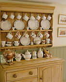 Pine dresser with display of tableware