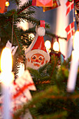 Santa Claus Christmas tree decoration and lights