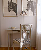 Painted writing desk and chair in Mjolby, Sweden