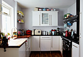 Kitchenware in retro styled kitchen in Edwardian terraced house Gateshead