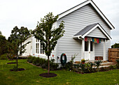 Bemalte Hausfassade in Masterton, Neuseeland