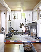 Workroom with printing presses in Abbekerk home in the Dutch province of North Holland municipality of Medemblik