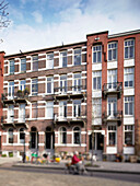 Brick apartment building in Amsterdam, Netherlands