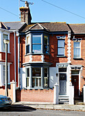 Brick exterior of terraced house in Margate Kent England UK
