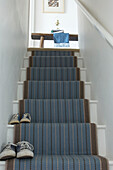 Staircase with carpet runner