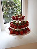 Strawberries on dessert stand