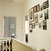 White upstairs landing and hallway with open doors