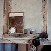 Old rustic garden storeroom with unwanted home wares