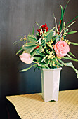 Flower arrangement in a vase on a tabletop