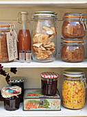 Dried and preserved foods in storage jars Battersea London UK